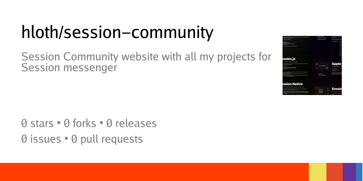 hloth/session-community: Session Community website with all my projects ...